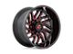 Fuel Wheels Hurricane Gloss Black Milled Red Tint 6-Lug Wheel; 22x12; -44mm Offset (19-24 Sierra 1500)