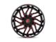 Fuel Wheels Hurricane Gloss Black Milled Red Tint 6-Lug Wheel; 22x12; -44mm Offset (19-24 Sierra 1500)