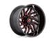 Fuel Wheels Hurricane Gloss Black Milled with Red Tint 6-Lug Wheel; 24x12; -44mm Offset (19-25 Sierra 1500)