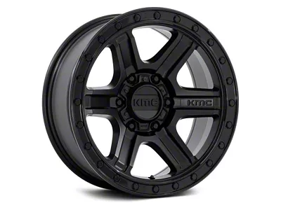 Fuel Wheels Outrun Matte Black with Gloss Black Lip 6-Lug Wheel; 17x8.5; -10mm Offset (14-18 Sierra 1500)