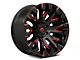 Fuel Wheels Quake Gloss Black Milled with Red Tint 6-Lug Wheel; 18x9; 1mm Offset (19-24 Sierra 1500)