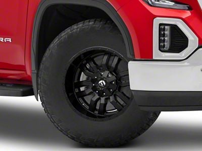 Fuel Wheels Sledge Matte Black with Gloss Black Lip 6-Lug Wheel; 18x9; 19mm Offset (19-25 Sierra 1500)