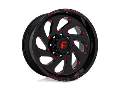Fuel Wheels Vortex Gloss Black with Red Tinted Clear 6-Lug Wheel; 20x12; -44mm Offset (19-24 Sierra 1500)