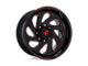 Fuel Wheels Vortex Gloss Black with Red Tinted Clear 6-Lug Wheel; 20x12; -44mm Offset (19-24 Sierra 1500)