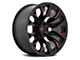 Fuel Wheels Flame Gloss Black Milled with Candy Red 8-Lug Wheel; 20x9; 1mm Offset (20-24 Sierra 2500 HD)