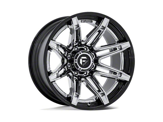 Fuel Wheels Fusion Forged Brawl Chrome with Gloss Black Lip 8-Lug Wheel; 22x12; -44mm Offset (20-24 Sierra 2500 HD)