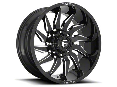 Fuel Wheels Saber Gloss Black Milled 8-Lug Wheel; 22x12; -44mm Offset (20-24 Sierra 2500 HD)