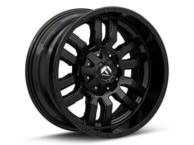 Fuel Wheels Sledge Gloss and Matte Black 8-Lug Wheel; 20x9; 1mm Offset (07-10 Sierra 2500 HD)