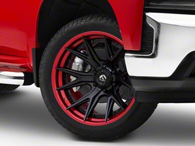 Fuel Wheels Fusion Forged Catalyst Matte Black with Candy Red Lip 6-Lug Wheel; 22x10; -18mm Offset (19-24 Silverado 1500)