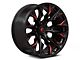 Fuel Wheels Flame Gloss Black Milled with Candy Red 6-Lug Wheel; 22x12; -44mm Offset (19-24 Silverado 1500)