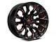 Fuel Wheels Flame Gloss Black Milled with Red Accents 6-Lug Wheel; 20x10; -18mm Offset (19-24 Silverado 1500)