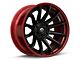 Fuel Wheels Fusion Forged Burn Matte Black with Candy Red Lip 6-Lug Wheel; 22x10; -18mm Offset (19-24 Silverado 1500)