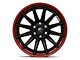 Fuel Wheels Fusion Forged Burn Matte Black with Candy Red Lip 6-Lug Wheel; 22x10; -18mm Offset (19-24 Silverado 1500)