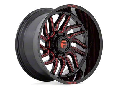 Fuel Wheels Hurricane Gloss Black Milled with Red Tint 6-Lug Wheel; 20x9; 20mm Offset (19-24 Silverado 1500)