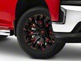 Fuel Wheels Quake Gloss Black Milled with Red Accents 6-Lug Wheel; 20x10; -18mm Offset (19-25 Silverado 1500)