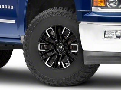 Fuel Wheels Rebar Gloss Black Milled 6-Lug Wheel; 17x9; -12mm Offset (14-18 Silverado 1500)