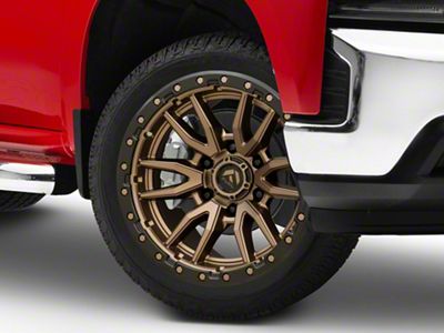 Fuel Wheels Rebel Matte Bronze with Black Bead Ring 6-Lug Wheel; 22x9; 20mm Offset (19-24 Silverado 1500)