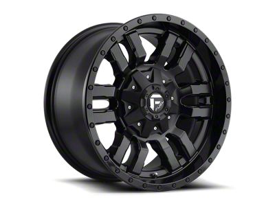 Fuel Wheels Sledge Matte Black with Gloss Black Lip 6-Lug Wheel; 20x9; 19mm Offset (19-24 Silverado 1500)