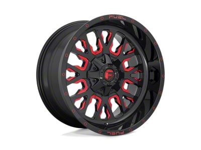 Fuel Wheels Stroke Gloss Black with Red Tinted Clear 6-Lug Wheel; 17x9; 1mm Offset (19-24 Silverado 1500)