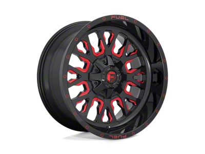 Fuel Wheels Stroke Gloss Black with Red Tinted Clear 6-Lug Wheel; 18x9; 1mm Offset (19-24 Silverado 1500)