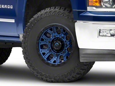 Fuel Wheels Traction Dark Blue with Black Ring 6-Lug Wheel; 17x9; -12mm Offset (14-18 Silverado 1500)