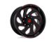 Fuel Wheels Vortex Gloss Black with Red Tinted Clear 6-Lug Wheel; 20x12; -44mm Offset (19-24 Silverado 1500)
