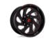 Fuel Wheels Vortex Gloss Black with Red Tinted Clear 6-Lug Wheel; 20x10; -18mm Offset (19-24 Silverado 1500)