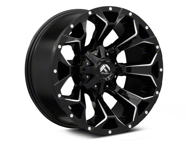 Fuel Wheels Assault Gloss Black Milled 8-Lug Wheel; 20x9; 20mm Offset (07-10 Silverado 2500 HD)