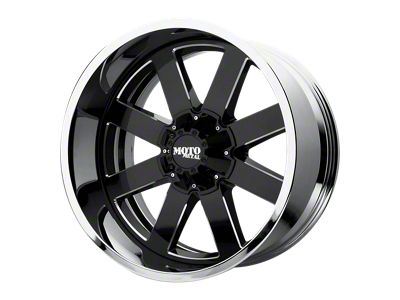 Fuel Wheels Contra Gloss Black Milled 8-Lug Wheel; 24x12; -44mm Offset (07-10 Silverado 2500 HD)