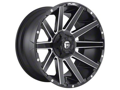 Fuel Wheels Contra Matte Black Milled 8-Lug Wheel; 20x9; 1mm Offset (20-25 Silverado 2500 HD)