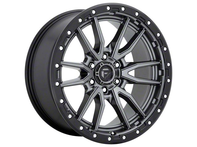 Fuel Wheels Rebel Matte Gunmetal Ring 8-Lug Wheel; 20x9; 1mm Offset (20-24 Silverado 2500 HD)