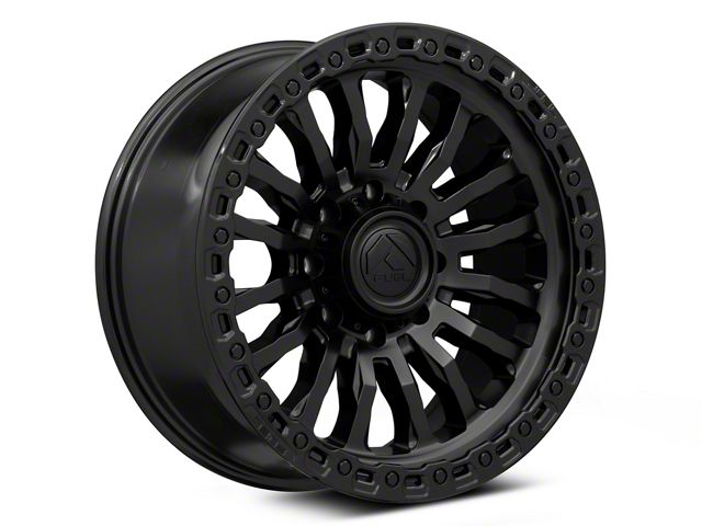 Fuel Wheels Rincon Matte Black with Gloss Black Lip 8-Lug Wheel; 17x9; 1mm Offset (07-10 Silverado 2500 HD)