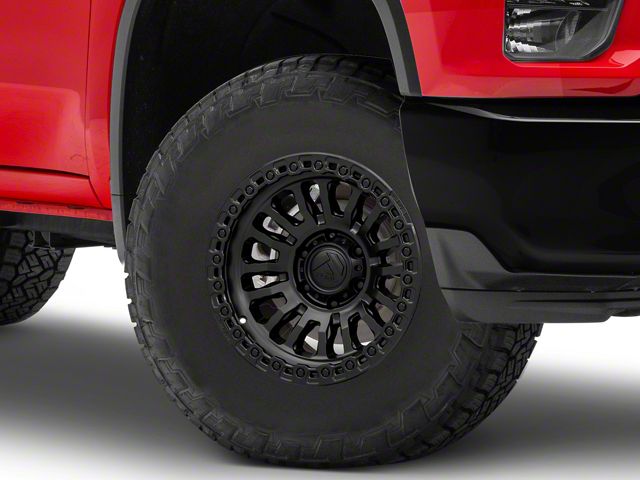 Fuel Wheels Rincon Matte Black with Gloss Black Lip 8-Lug Wheel; 17x9; 20mm Offset (20-24 Silverado 2500 HD)