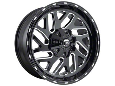 Fuel Wheels Triton Gloss Black Milled 8-Lug Wheel; 22x12; -43mm Offset (20-24 Silverado 2500 HD)