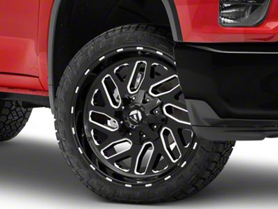 Fuel Wheels Triton Gloss Black Milled 8-Lug Wheel; 26x12; -44mm Offset (20-24 Silverado 2500 HD)