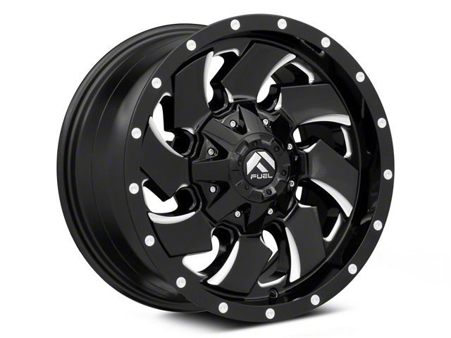 Fuel Wheels Cleaver Gloss Black Milled 8-Lug Wheel; 18x9; 20mm Offset (20-24 Silverado 3500 HD SRW)