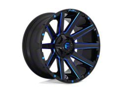 Fuel Wheels Contra Gloss Black with Blue Tinted Clear 8-Lug Wheel; 20x10; -18mm Offset (20-24 Silverado 3500 HD SRW)