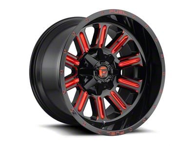 Fuel Wheels Hardline Gloss Black with Red Tint Clear 8-Lug Wheel; 20x9; 20mm Offset (07-10 Silverado 3500 HD SRW)