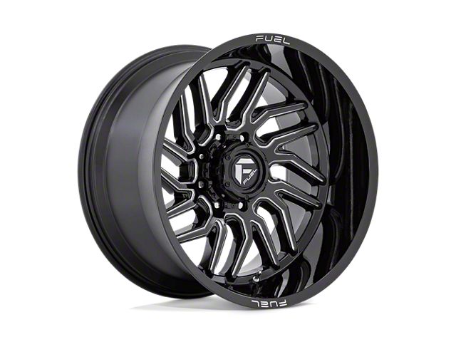 Fuel Wheels Hurricane Gloss Black Milled 8-Lug Wheel; 20x10; -18mm Offset (20-24 Silverado 3500 HD SRW)