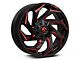 Fuel Wheels Reaction Gloss Black Milled with Red Tint 8-Lug Wheel; 22x12; -44mm Offset (20-24 Silverado 3500 HD SRW)