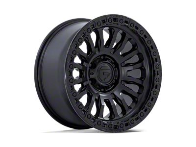 Fuel Wheels Rincon Matte Black with Gloss Black Lip 8-Lug Wheel; 17x9; 20mm Offset (20-24 Silverado 3500 HD SRW)