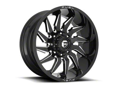 Fuel Wheels Saber Gloss Black Milled 8-Lug Wheel; 20x9; 20mm Offset (07-10 Silverado 3500 HD SRW)