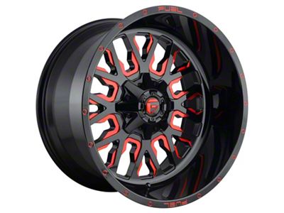 Fuel Wheels Stroke Gloss Black with Red Tinted 8-Lug Wheel; 18x9; 20mm Offset (20-24 Silverado 3500 HD SRW)
