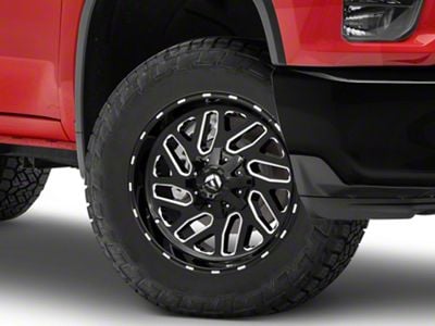 Fuel Wheels Triton Gloss Black Milled 8-Lug Wheel; 20x10; -18mm Offset (20-24 Silverado 3500 HD SRW)