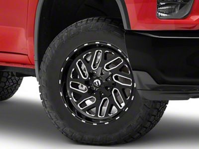 Fuel Wheels Triton Gloss Black Milled 8-Lug Wheel; 20x9; 20mm Offset (20-24 Silverado 3500 HD SRW)