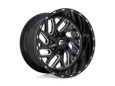 Fuel Wheels Triton Gloss Black Milled 8-Lug Wheel; 22x9.5; 20mm Offset (20-24 Silverado 3500 HD SRW)