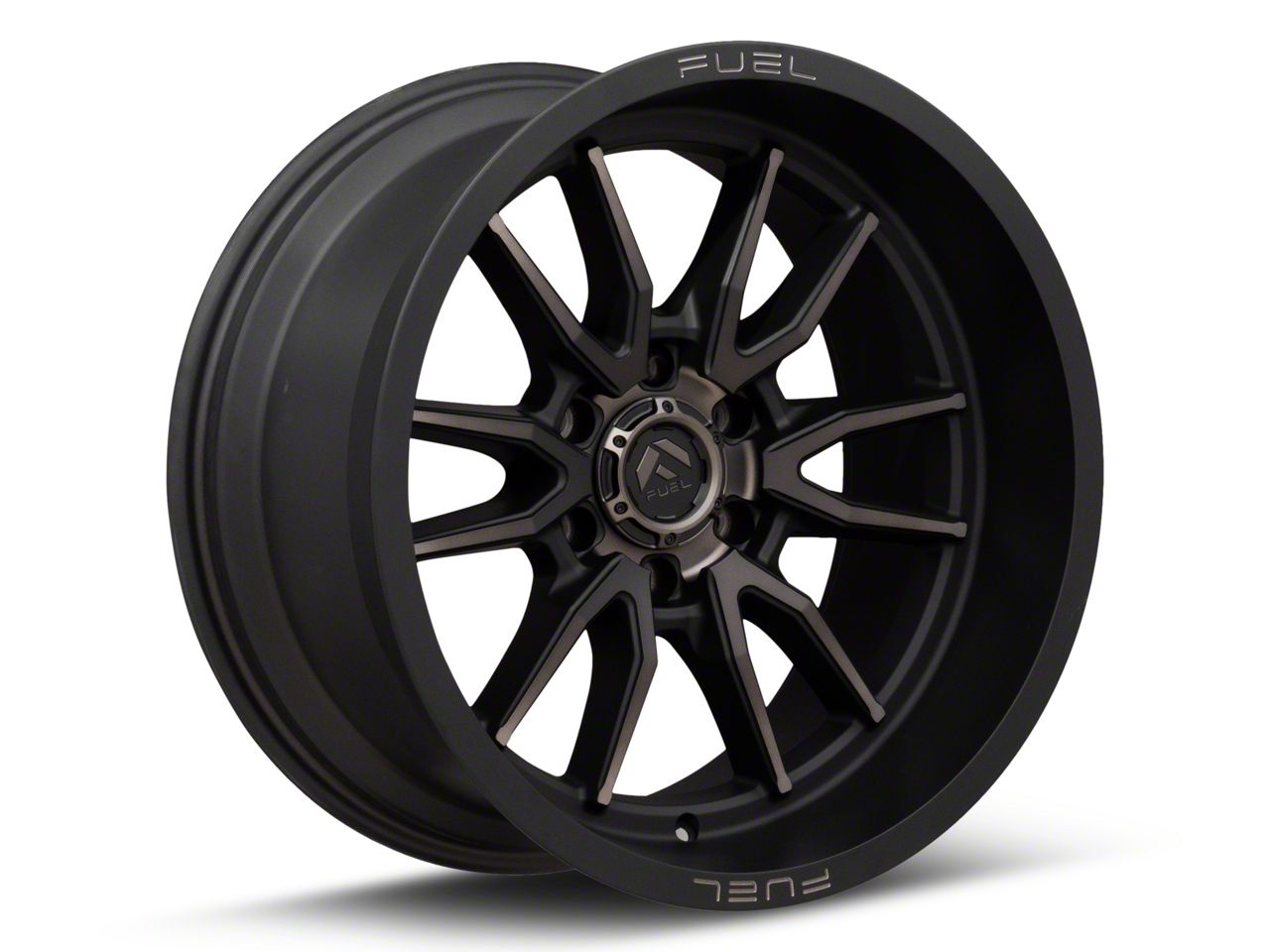 Fuel Wheels Tahoe Clash Matte Black Double Dark Tint 6-Lug Wheel; 22x12 ...