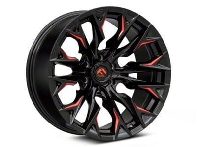 Fuel Wheels Flame Gloss Black Milled with Red Accents 6-Lug Wheel; 20x10; -18mm Offset (21-24 Tahoe)