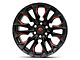 Fuel Wheels Flame Gloss Black Milled with Red Accents 6-Lug Wheel; 20x10; -18mm Offset (21-24 Tahoe)