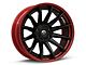 Fuel Wheels Fusion Forged Burn Matte Black with Candy Red Lip 6-Lug Wheel; 20x10; -18mm Offset (21-24 Yukon)